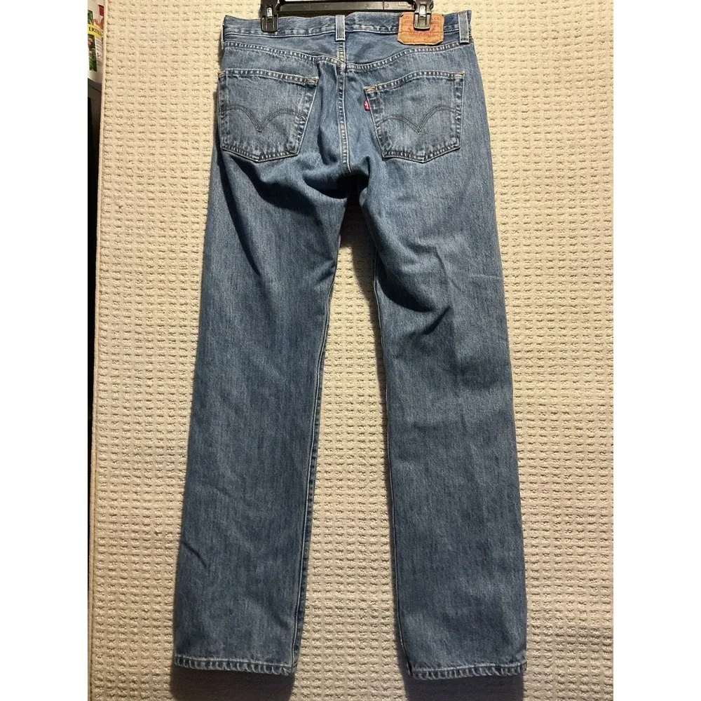 Levis 501 Straight Leg Stone Wash Button Fly Jeans 34x34 07/09‎ See Label Photos
